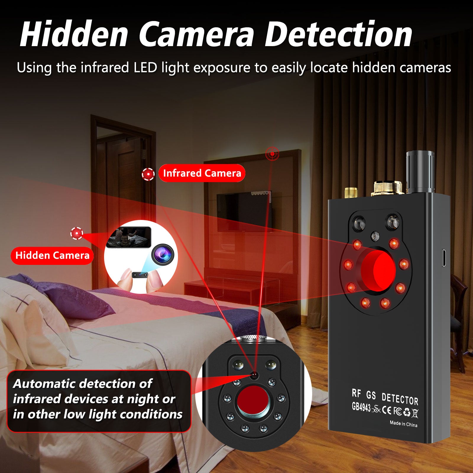 Hawkspy K19 Multi-Mode Wireless Signal Detector – Enhanced Privacy Security Device