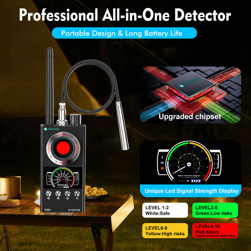 Hawkspy K68 Intelligent Wireless Signal Detector with Auto Scan – Privacy Protection Tool