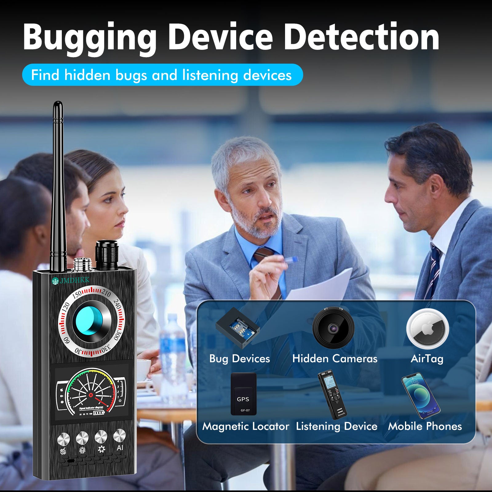 Hawkspy K68 Intelligent Wireless Signal Detector with Auto Scan – Privacy Protection Tool